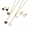 Heart 304 Stainless Steel Enamel Jewelry Sets SJEW-H302-03-1
