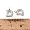 Initial Letter Brass Micro Pave Cubic Zirconia Pendants ZIRC-F008-D-3