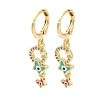 Real 18K Gold Plated Brass Dangle Leverback Earrings EJEW-A033-22G-01-1