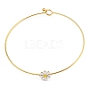 304 Stainless Steel White Enamel Small Daisy Flower Choker Necklaces for Women NJEW-Z040-01G-01-1