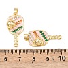 Brass Micro Pave Cubic Zirconia Pendants KK-C248-04G-03-3