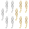 10Pcs 2 Colors Bowknot Rack Plating Brass Clear Cubic Zirconia Watch Band Clasps ZIRC-DC0001-09-1