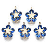 Brass Micro Pave Cubic Zirconia Charms X-KK-R111-022A-1