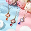 3Pcs 3 Colors Handmade Glass Seed Beads and Glass Pearl Round Pendants Necklaces NJEW-MZ00057-2