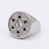 304 Stainless Steel with Cubic Zirconia Finger Rings FS-WGB2220-03-1