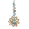 Glass Flower Hanging Suncatchers HJEW-C009-01D-1