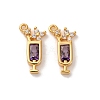 Brass Micro Pave Cubic Zirconia Pendants KK-K382-28G-01-1