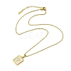 Ion Plating(IP) Rectangle with Initial Letter 304 Stainless Steel Pendant Necklace NJEW-R265-04G-T-3