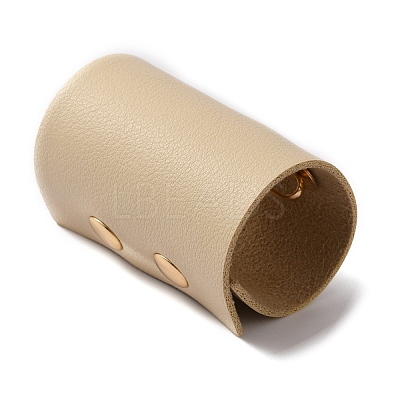 PU Leather Foldable Ponytail Holder Hair Cuff OHAR-WH0021-28B-1
