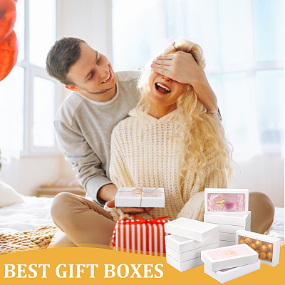 Cardboard Drawer Gift Storage Boxes with Clear Cover CON-WH0092-72C-01-1