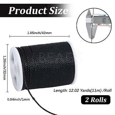 2 Rolls Round Waxed Polyester Cord YC-PA0001-01C-1