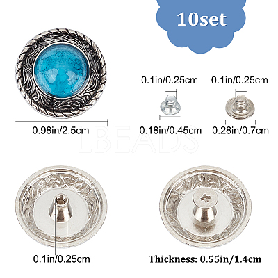 10 Sets Alloy Decorative Rivets DIY-GF0006-59-1