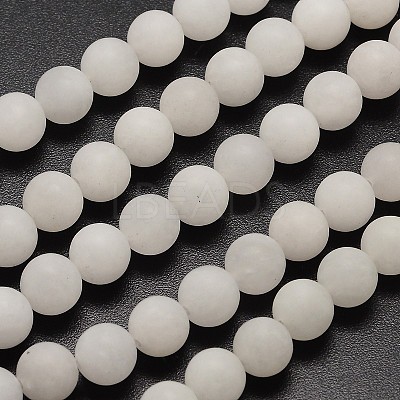 Natural White Jade Beads Strands X-G-D671-10mm-1