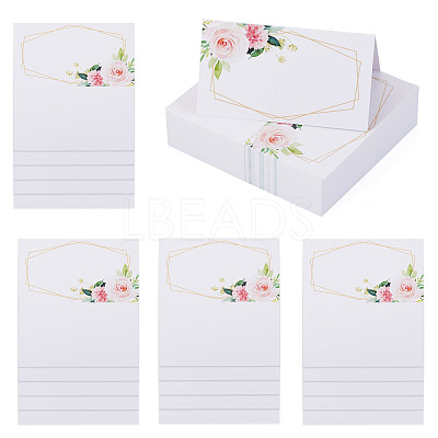 80Pcs Rectangle Paper Table Place Cards AJEW-TA0003-62B-1