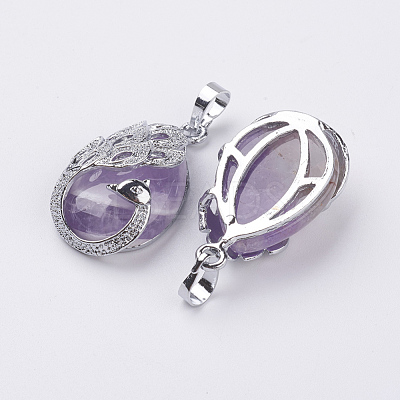 Natural Amethyst Pendants G-E442-04C-1