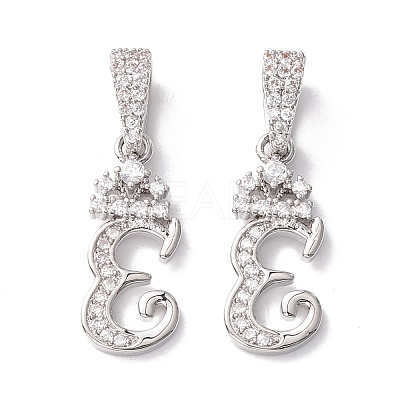 Eco-Friendly Brass Micro Pave Cubic Zirconia Pendants KK-K265-01P-E-1