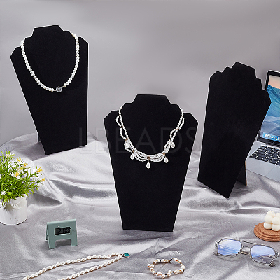 Velvet with Paperboard Necklace Bust Display Stands NDIS-WH0017-05A-1