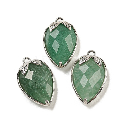 Natural Green Aventurine Faceted Pendants G-M431-06P-13-1