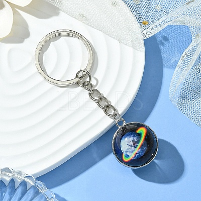 Round Glass Beads Keychain KEYC-YW00066-08-1