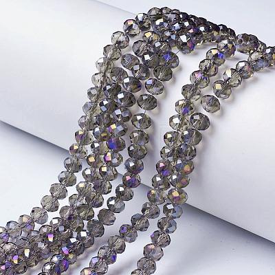 Electroplate Transparent Glass Beads Strands LS-EGLA-A034-T8mm-F11-1