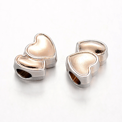 Heart Alloy European Large Hole Beads X-PALLOY-O065-28-1