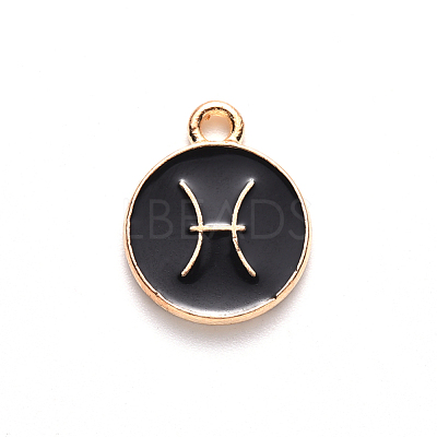 Alloy Enamel Pendants X-ENAM-S124-01B-08H-1