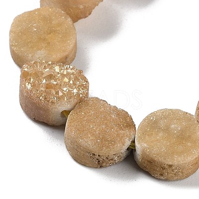 Electroplated Natural Druzy Agate Beads Strands G-M433-01H-1