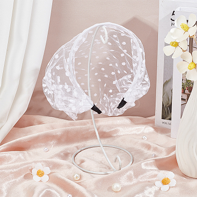 Polyester Mesh Veil Hair Bands OHAR-WH0021-63A-1