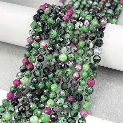 Natural Ruby in Zoisite Beads Strands G-L597-C02-03-1