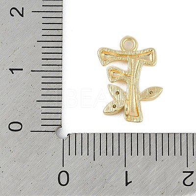 Brass Crystal Rhinestone Letter Links Connector Charms KK-S395-06G-F-1