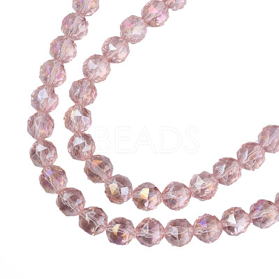 Electroplate Transparent Glass Beads Strands EGLA-N002-34A-C02-1