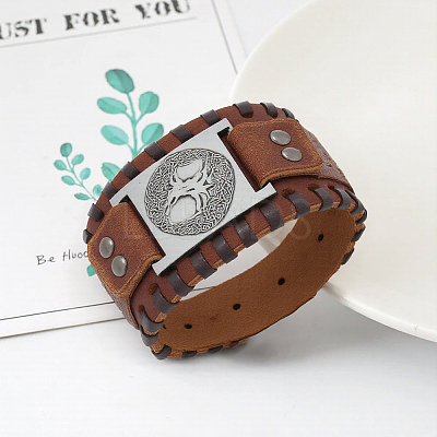 1Pc Imitation Leather Braided Bracelets BJEW-CL0001-08-1