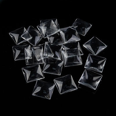 Transparent Glass Square Cabochons GGLA-A001-30mm-1