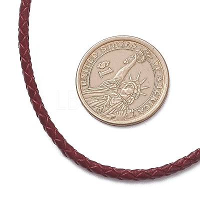 3MM Punk Rock Round Braided Leather Cord Necklaces NJEW-JN05861-01-1