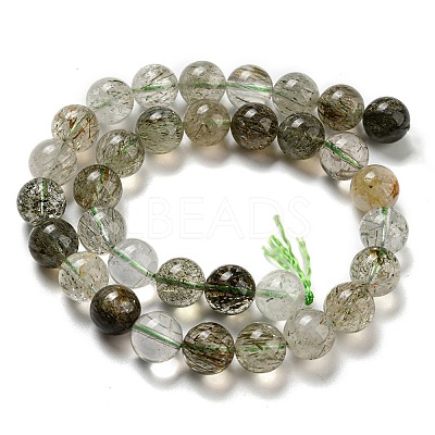 Natural Green Rutilated Quartz Beads Strands G-A219-A03-05-1
