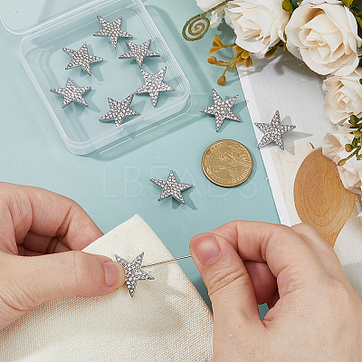 16Pcs Alloy Rhinestone Buttons BUTT-FH0001-031B-1