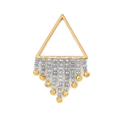 Glass Seed Beads Tassel Pendants PALLOY-MZ01455-02-1