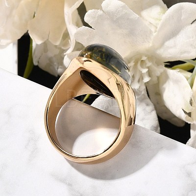 Resin Horse Eye Finger Rings LS-RJEW-R006-01G-02-1
