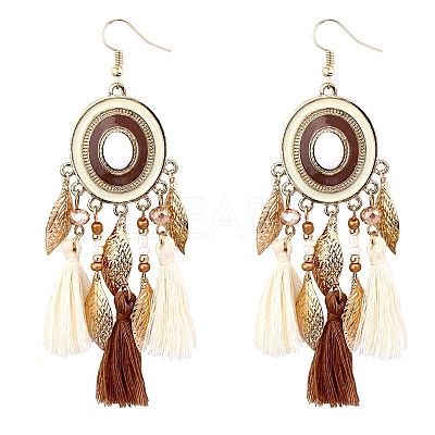 Alloy Oval Chandelier Earrings FS-WGD7741-04-1