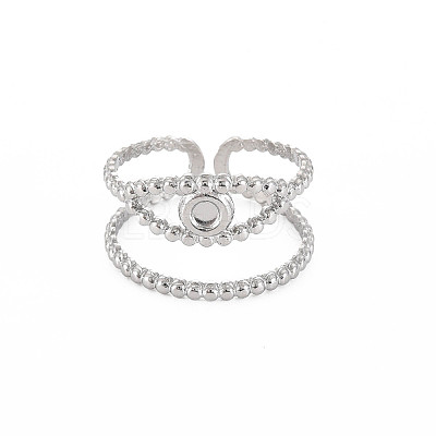 Tarnish Resistant 304 Stainless Steel Open Pad Ring Cabochon Settings LS-STAS-S119-157P-1