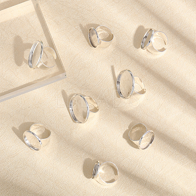 16Pcs 4 Size Adjustable Brass Finger Rings Components KK-CA0002-22S-1