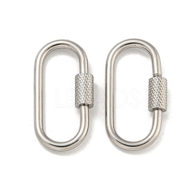 Non-Tarnish 304 Stainless Steel Screw Carabiner Lock Charms STAS-C092-04E-P-1