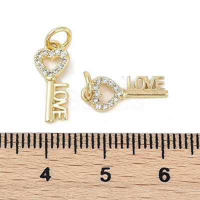 Rack Plating Brass Micro Pave Cubic Zirconia Pendants LS-KK-H509-05G-1