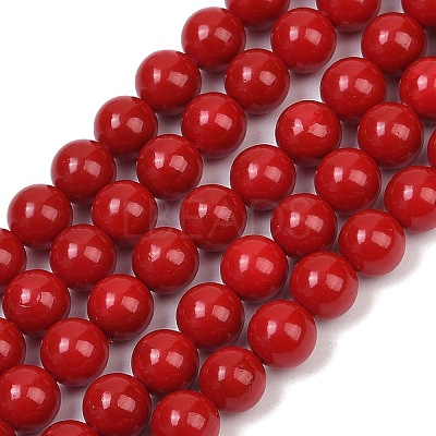 Shell Pearl Beads Strands BSHE-K015-6mm-01-1