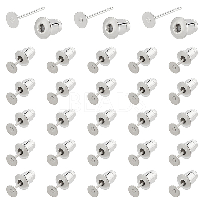 100Pcs Brass Stud Earring Findings KK-BC0013-23-1