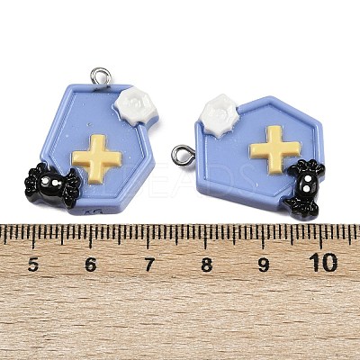Halloween Opaque Resin Pendants RESI-C062-02B-1