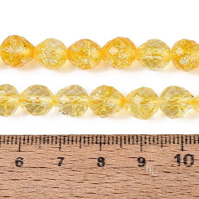 Crackle Transparent Glass Beads Strands GLAA-N068-04A-06-1