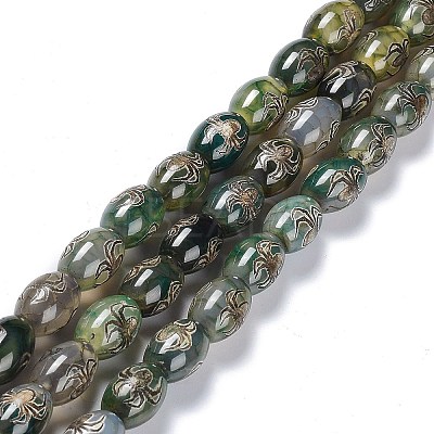 Tibetan Style dZi Beads Strands TDZI-E005-01R-1