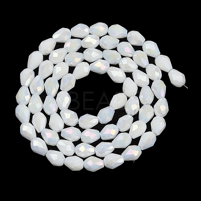 Opaque Solid Color Electroplate Glass Beads Strands EGLA-N013-P8mm-B02-1