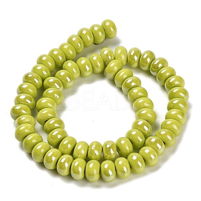 Glazed Porcelain Rondelle Beads PORC-Q001-01C-1